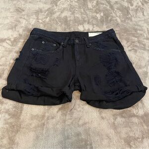 Rag & Bone Black Distressed Boyfriend Denim Shorts size 26